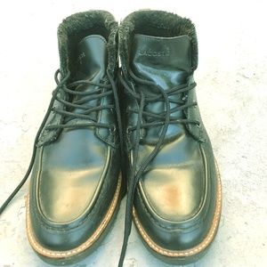 Lacoste Mens Black&leather  boots